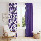 Violet Green Maori Window Curtain Koru Kowhaiwhai - Aussie Hoodie