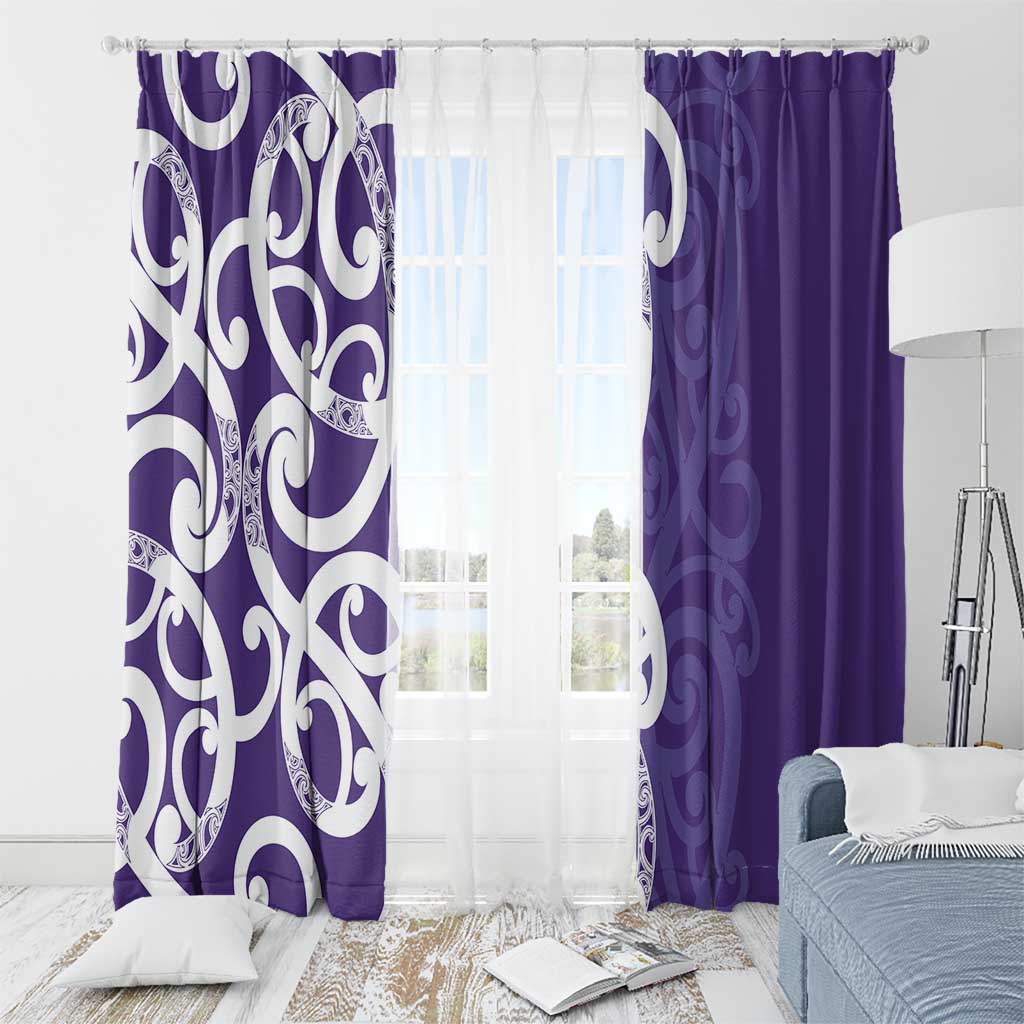 Violet Green Maori Window Curtain Koru Kowhaiwhai - Aussie Hoodie