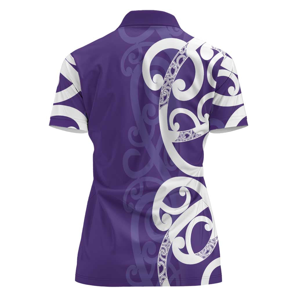Violet Green Maori Women Polo Shirt Koru Kowhaiwhai - Aussie Hoodie