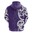 Violet Green Maori Zip Hoodie Koru Kowhaiwhai - Aussie Hoodie