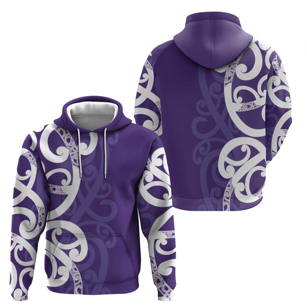 Violet Green Maori Zip Hoodie Koru Kowhaiwhai - Aussie Hoodie