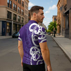 Violet Green Maori Zipper Polo Shirt Koru Kowhaiwhai - Aussie Hoodie