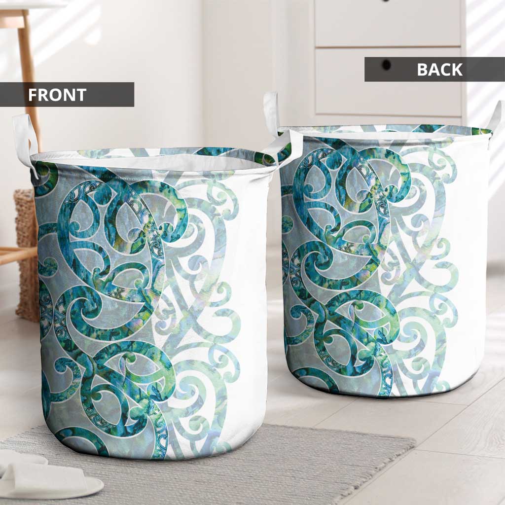 Paua Shell Maori Laundry Basket Koru Kowhaiwhai - Aussie Hoodie
