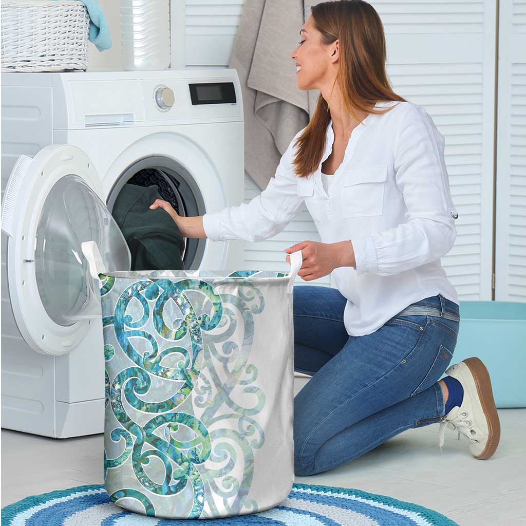 Paua Shell Maori Laundry Basket Koru Kowhaiwhai - Aussie Hoodie