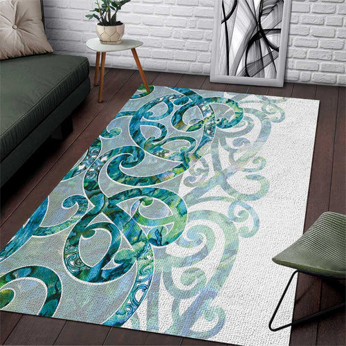 Paua Shell Maori Area Rug Koru Kowhaiwhai - Aussie Hoodie