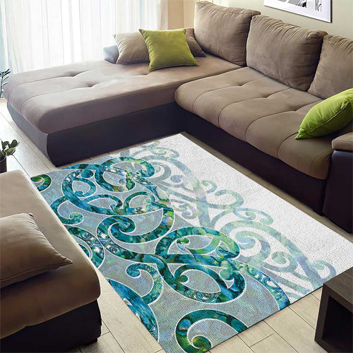Paua Shell Maori Area Rug Koru Kowhaiwhai - Aussie Hoodie