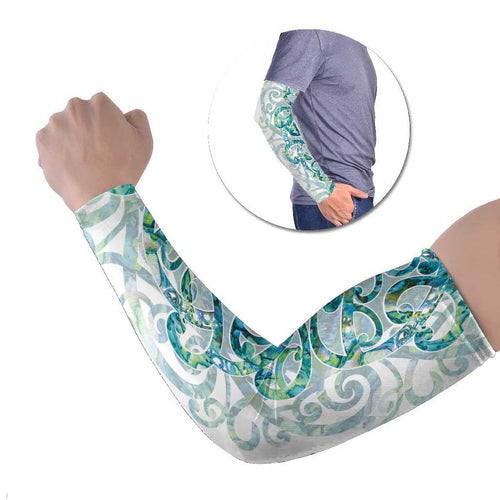 Paua Shell Maori Arm Sleeves Koru Kowhaiwhai - Aussie Hoodie