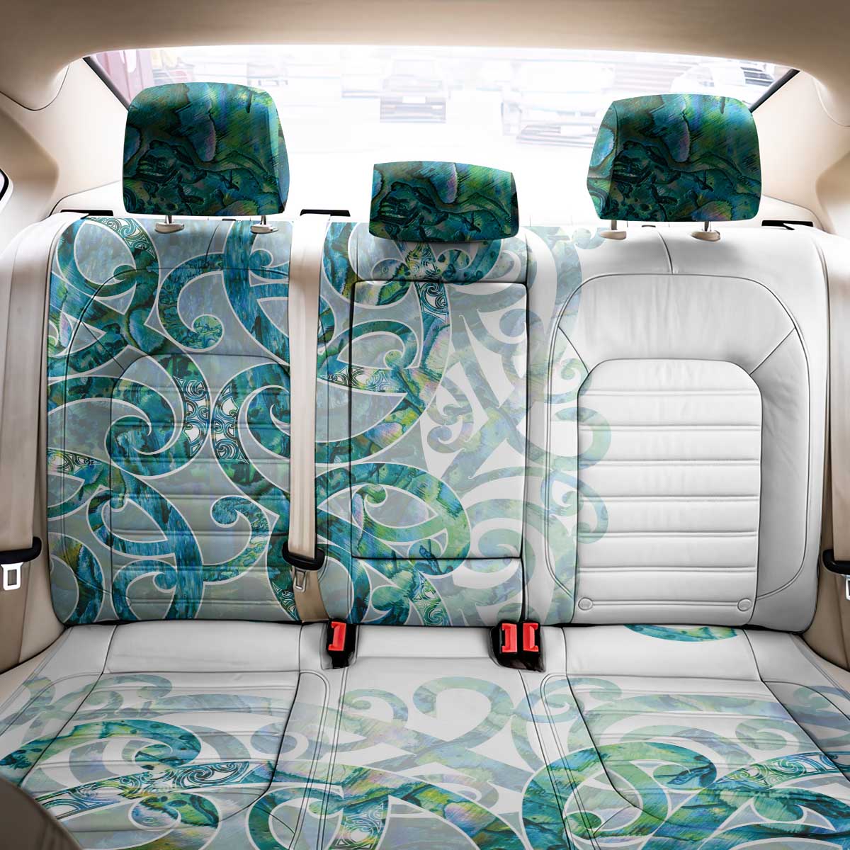 Paua Shell Maori Back Car Seat Cover Koru Kowhaiwhai - Aussie Hoodie