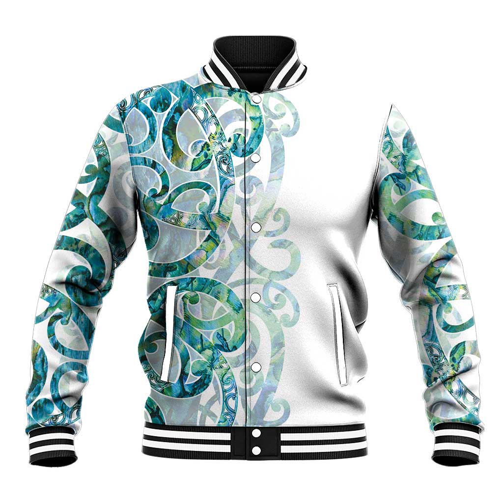 Paua Shell Maori Baseball Jacket Koru Kowhaiwhai - Aussie Hoodie