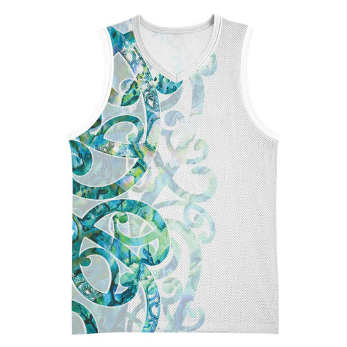 Paua Shell Maori Basketball Jersey Koru Kowhaiwhai - Aussie Hoodie