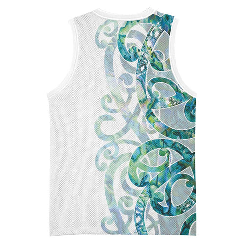 Paua Shell Maori Basketball Jersey Koru Kowhaiwhai - Aussie Hoodie