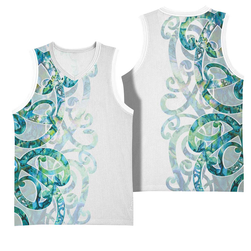 Paua Shell Maori Basketball Jersey Koru Kowhaiwhai - Aussie Hoodie