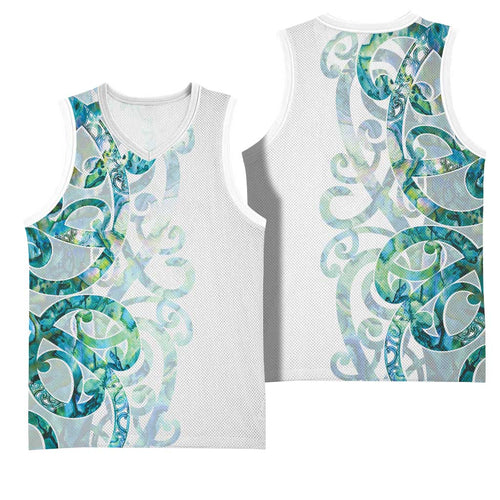 Paua Shell Maori Basketball Jersey Koru Kowhaiwhai - Aussie Hoodie