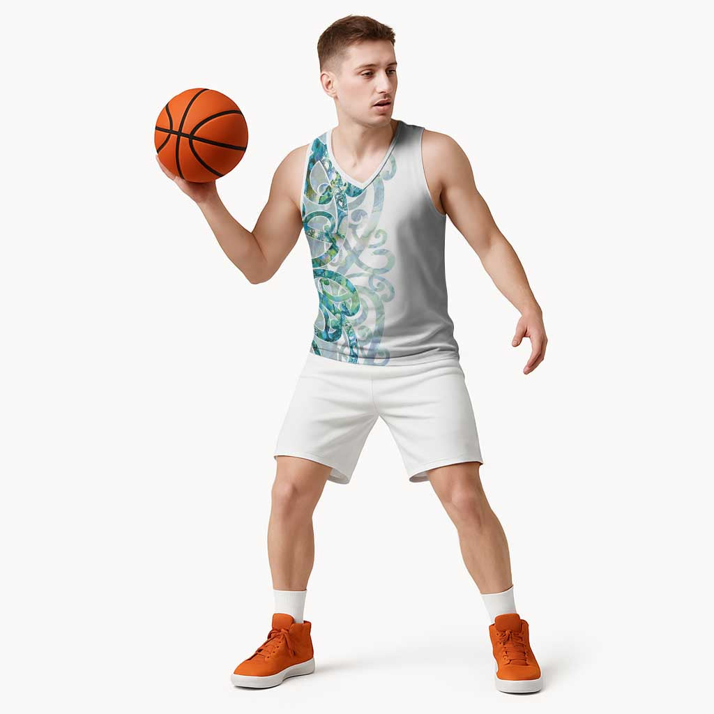 Paua Shell Maori Basketball Jersey Koru Kowhaiwhai - Aussie Hoodie