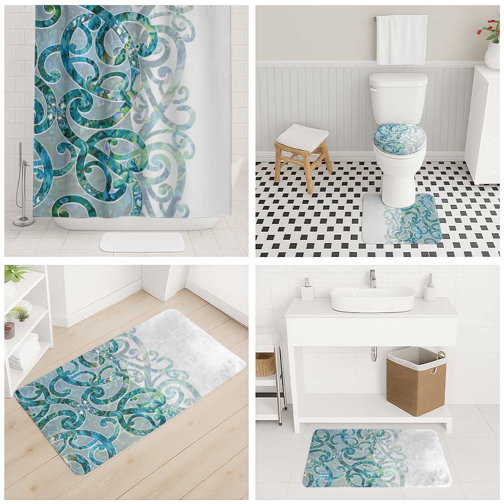 Paua Shell Maori Bathroom Set Koru Kowhaiwhai - Aussie Hoodie