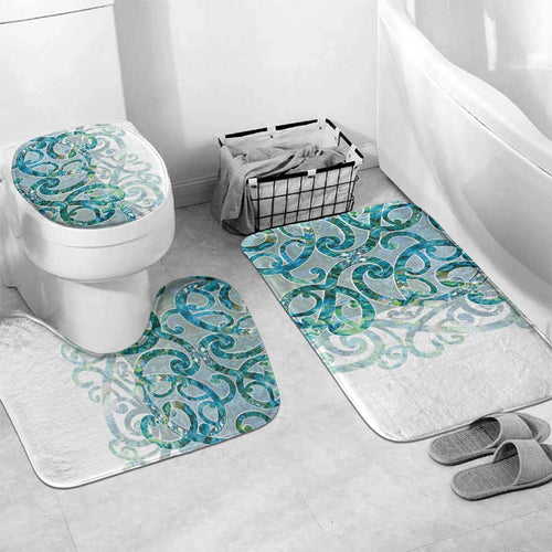 Paua Shell Maori Bathroom Set Koru Kowhaiwhai - Aussie Hoodie