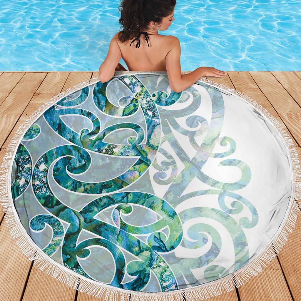 Paua Shell Maori Beach Blanket Koru Kowhaiwhai - Aussie Hoodie