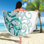 Paua Shell Maori Beach Blanket Koru Kowhaiwhai - Aussie Hoodie