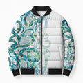 Paua Shell Maori Bomber Puffer Jacket Koru Kowhaiwhai - Aussie Hoodie
