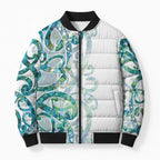 Paua Shell Maori Bomber Puffer Jacket Koru Kowhaiwhai - Aussie Hoodie