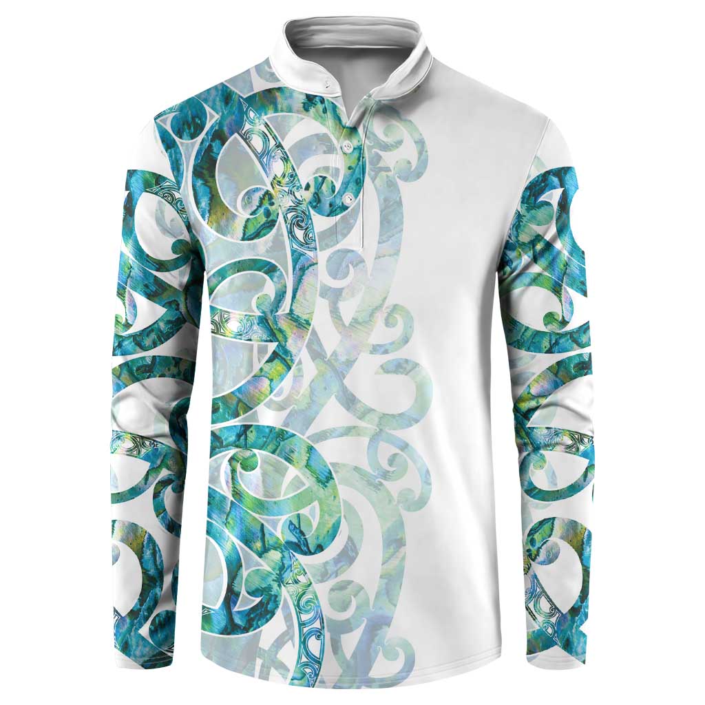 Paua Shell Maori Button Sweatshirt Koru Kowhaiwhai - Aussie Hoodie