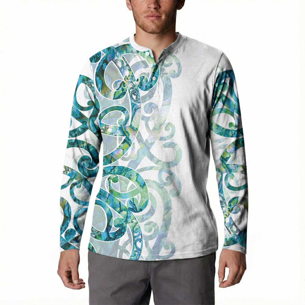 Paua Shell Maori Button Sweatshirt Koru Kowhaiwhai - Aussie Hoodie