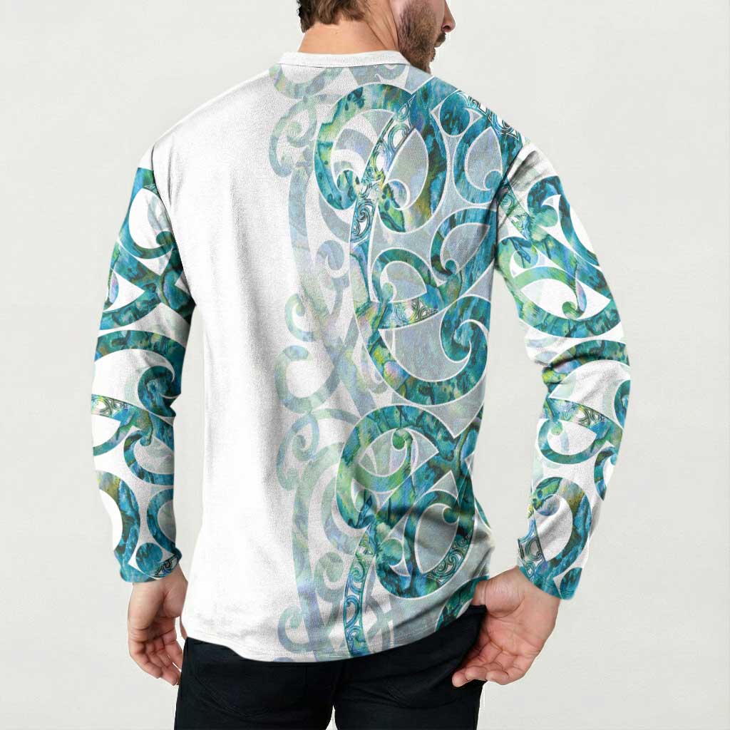 Paua Shell Maori Button Sweatshirt Koru Kowhaiwhai - Aussie Hoodie