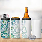 Paua Shell Maori 4 in 1 Can Cooler Tumbler Koru Kowhaiwhai - Aussie Hoodie