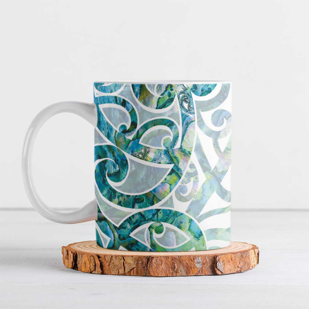 Paua Shell Maori Ceramic Mug Koru Kowhaiwhai - Aussie Hoodie