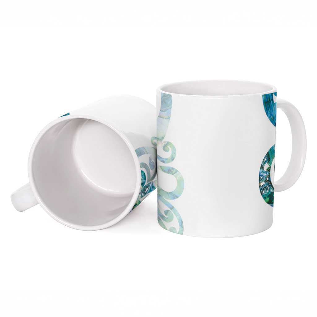 Paua Shell Maori Ceramic Mug Koru Kowhaiwhai - Aussie Hoodie