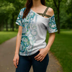 Paua Shell Maori Cross Shoulder Shirt Koru Kowhaiwhai - Aussie Hoodie