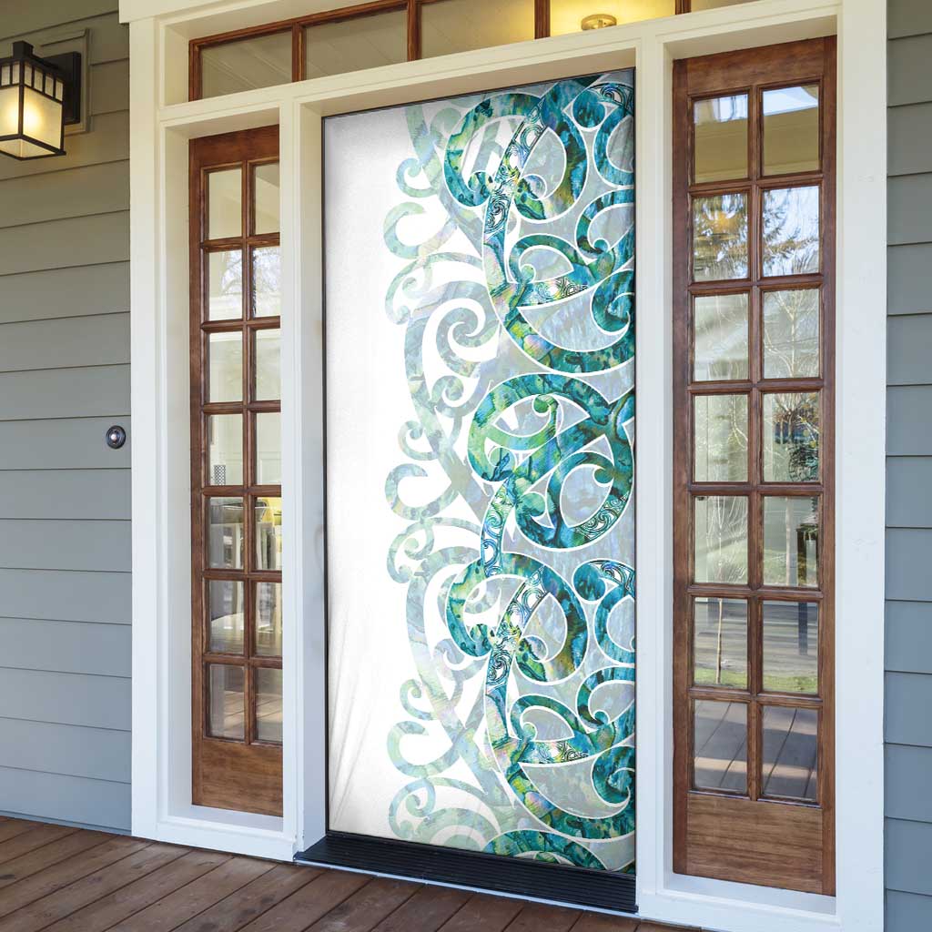 Paua Shell Maori Door Cover Koru Kowhaiwhai - Aussie Hoodie