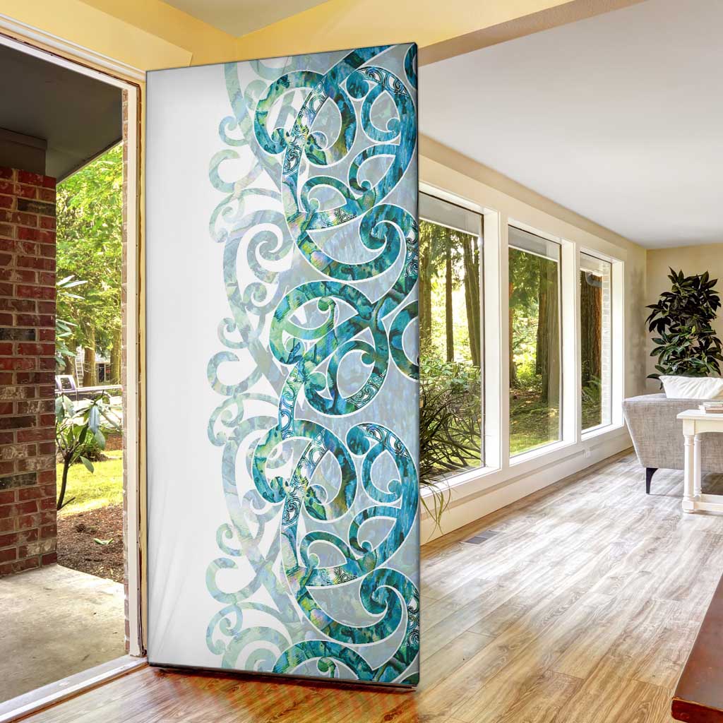 Paua Shell Maori Door Cover Koru Kowhaiwhai - Aussie Hoodie