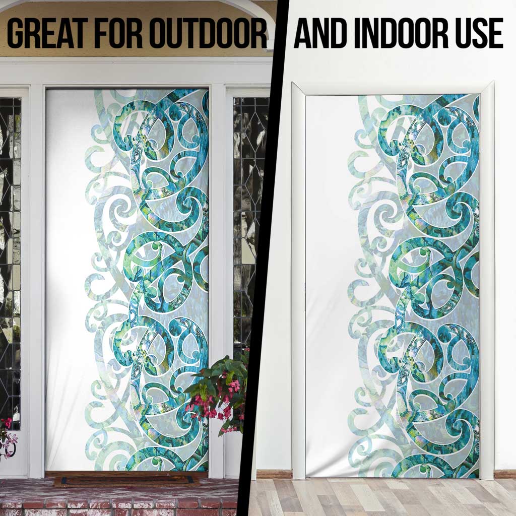 Paua Shell Maori Door Cover Koru Kowhaiwhai - Aussie Hoodie