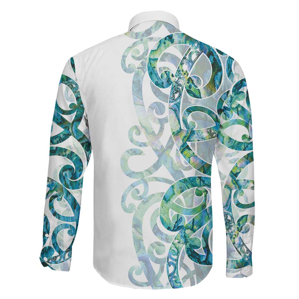 Paua Shell Maori Family Matching Off The Shoulder Long Sleeve Dress and Hawaiian Shirt Koru Kowhaiwhai - Aussie Hoodie