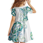 Paua Shell Maori Family Matching Off Shoulder Maxi Dress and Hawaiian Shirt Koru Kowhaiwhai - Aussie Hoodie