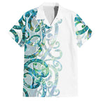 Paua Shell Maori Family Matching Off Shoulder Maxi Dress and Hawaiian Shirt Koru Kowhaiwhai - Aussie Hoodie