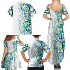 Paua Shell Maori Family Matching Summer Maxi Dress and Hawaiian Shirt Koru Kowhaiwhai - Aussie Hoodie
