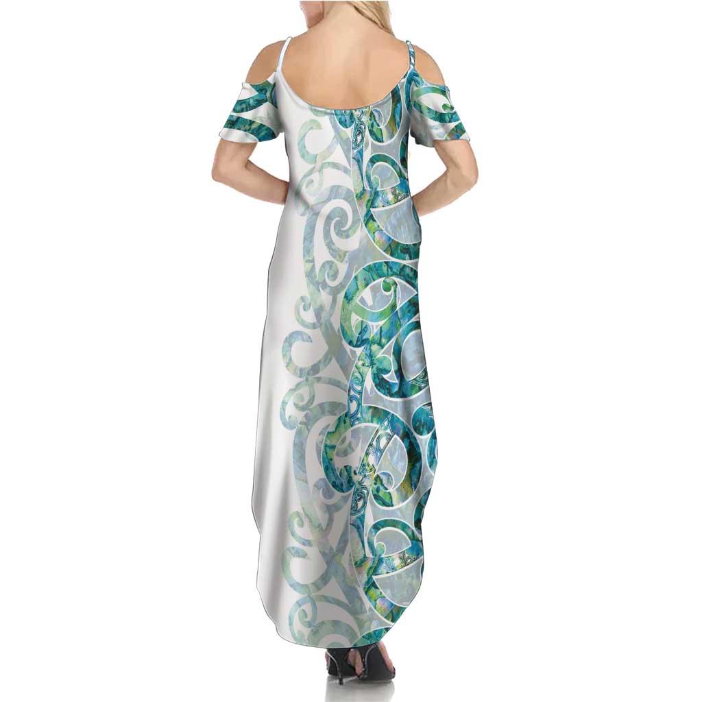 Paua Shell Maori Family Matching Summer Maxi Dress and Hawaiian Shirt Koru Kowhaiwhai - Aussie Hoodie