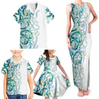 Paua Shell Maori Family Matching Tank Maxi Dress and Hawaiian Shirt Koru Kowhaiwhai - Aussie Hoodie