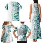 Paua Shell Maori Family Matching Tank Maxi Dress and Hawaiian Shirt Koru Kowhaiwhai - Aussie Hoodie