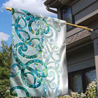 Paua Shell Maori Garden Flag Koru Kowhaiwhai - Aussie Hoodie