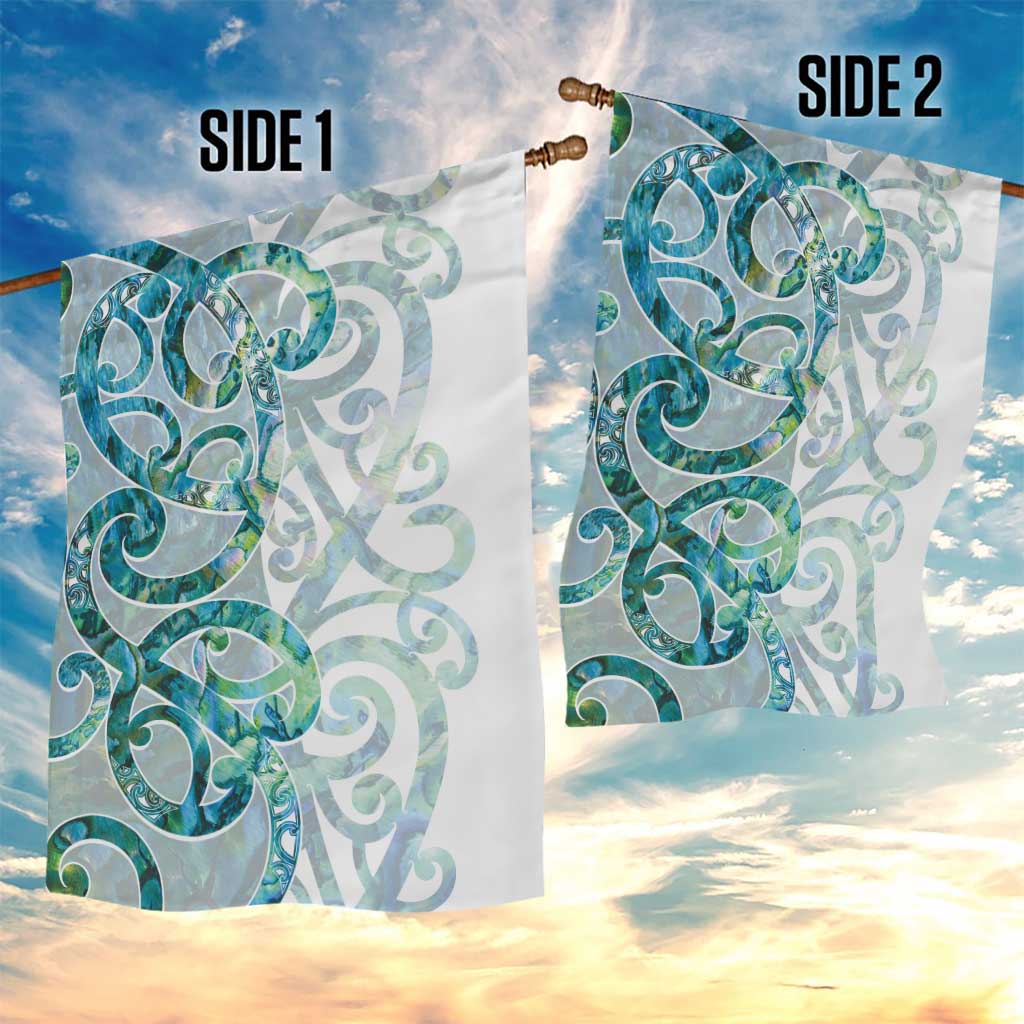 Paua Shell Maori Garden Flag Koru Kowhaiwhai - Aussie Hoodie