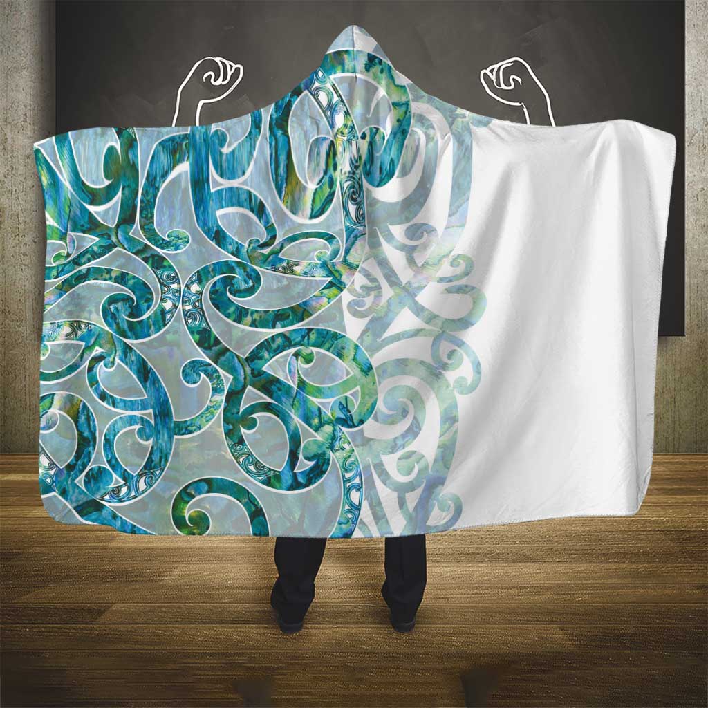 Paua Shell Maori Hooded Blanket Koru Kowhaiwhai - Aussie Hoodie