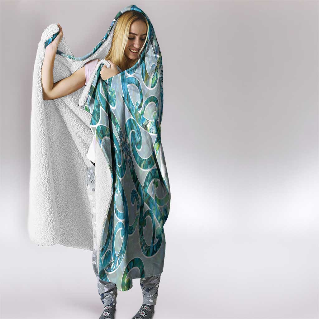 Paua Shell Maori Hooded Blanket Koru Kowhaiwhai - Aussie Hoodie