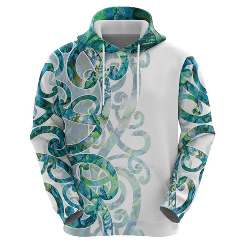 Paua Shell Maori Hoodie Koru Kowhaiwhai - Aussie Hoodie