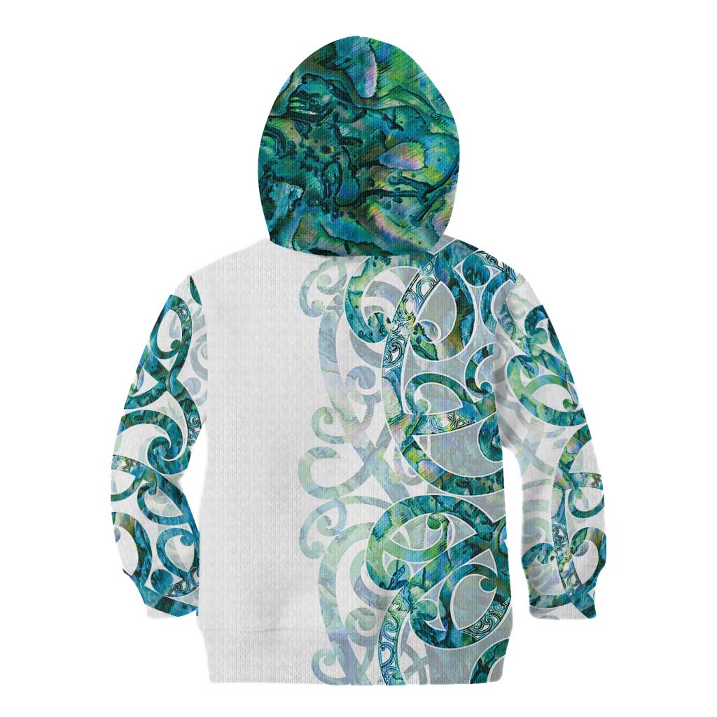 Paua Shell Maori Kid Hoodie Koru Kowhaiwhai - Aussie Hoodie