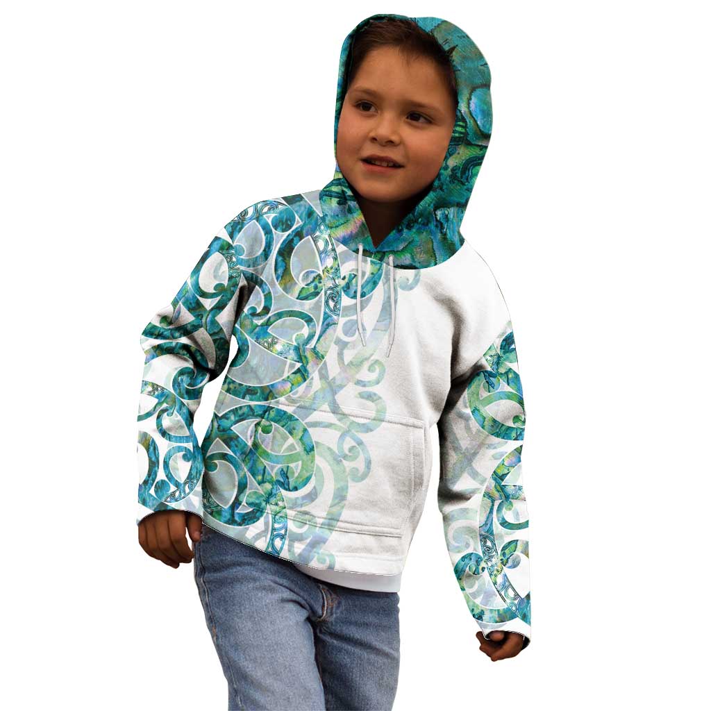 Paua Shell Maori Kid Hoodie Koru Kowhaiwhai - Aussie Hoodie