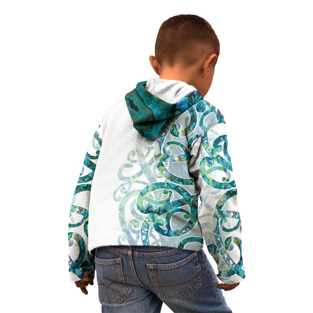 Paua Shell Maori Kid Hoodie Koru Kowhaiwhai - Aussie Hoodie