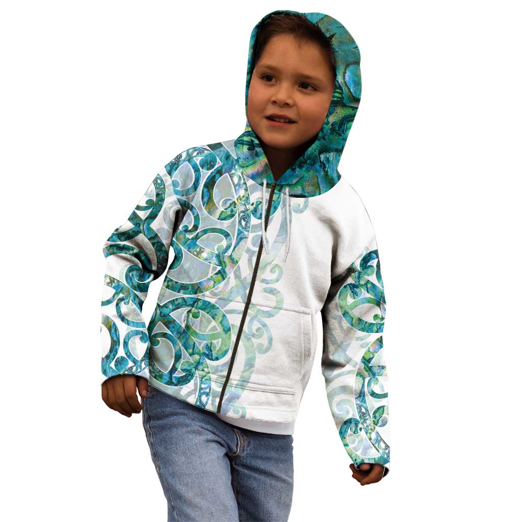 Paua Shell Maori Kid Hoodie Koru Kowhaiwhai - Aussie Hoodie